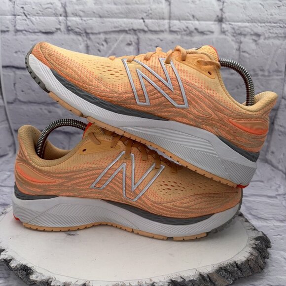 New Balance Women's Fresh Foam X 860 V12 Running Shoe Size 10.5 D Orange Gray - Picture 9 of 12